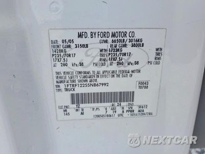 Zdjęcie 12 z 12 samochodu: 2005 FORD F150 VIN:1FTRF12255NB67992 - miniatura