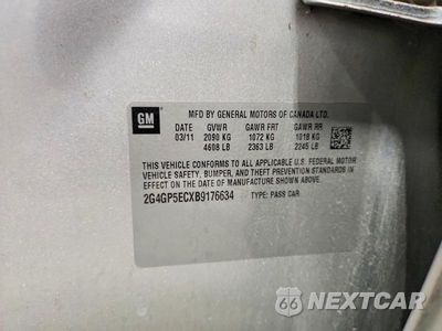 Zdjęcie 12 z 12 samochodu: 2011 BUICK REGAL CXL VIN:2G4GP5ECXB9176634 - miniatura