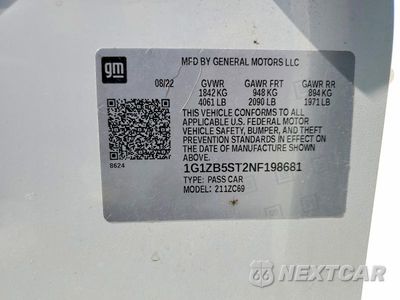 Zdjęcie 12 z 12 samochodu: 2022 CHEV MALIBU VIN:1G1ZB5ST2NF198681 - miniatura