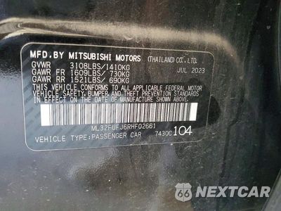 Zdjęcie 12 z 12 samochodu: 2024 MITSUBISHI MIRAGE G4 ES VIN:ML32FUFJ6RHF02661 - miniatura