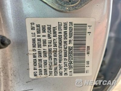 Zdjęcie 12 z 12 samochodu: 2013 HONDA CIVIC HYBRID VIN:19XFB4F22DE002902 - miniatura