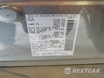 Zdjęcie 13 z 13 samochodu: 2019 NISSAN ROGUE SL VIN:5N1AT2MV1KC805743 - miniatura