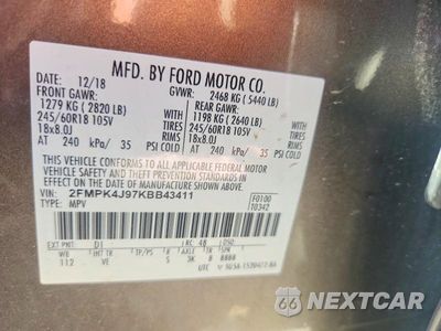 Zdjęcie 13 z 13 samochodu: 2019 FORD EDGE SEL VIN:2FMPK4J97KBB43411 - miniatura