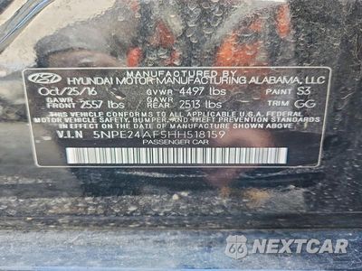 Zdjęcie 12 z 12 samochodu: 2017 HYUNDAI SONATA SE VIN:5NPE24AF5HH518159 - miniatura