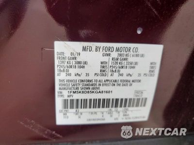 Zdjęcie 13 z 13 samochodu: 2019 FORD EXPLORER XLT VIN:1FM5K8D85KGA81601 - miniatura