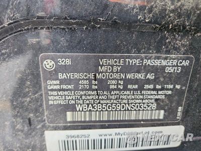 Zdjęcie 12 z 12 samochodu: 2013 BMW 328 XI SULEV VIN:WBA3B5G59DNS03528 - miniatura