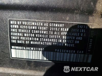 Zdjęcie 13 z 13 samochodu: 2012 VOLKSWAGEN GTI VIN:WVWHD7AJ0CW311050 - miniatura