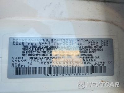 Zdjęcie 12 z 12 samochodu: 2015 NISSAN SENTRA S VIN:3N1AB7AP9FY264757 - miniatura