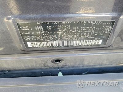 Zdjęcie 13 z 13 samochodu: 2013 SUBARU OUTBACK 2.5I LIMITED VIN:4S4BRBKC0D3298597 - miniatura