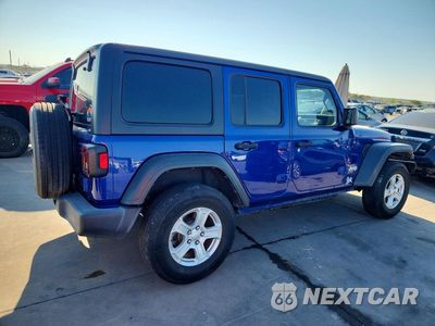 Trzecie zdjęcie samochodu z tyłu: 2018 JEEP WRANGLER UNLIMITED SPORT VIN:1C4HJXDG9JW203130 - miniatura