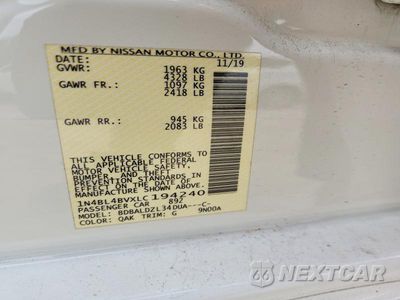 Zdjęcie 12 z 12 samochodu: 2020 NISSAN ALTIMA S VIN:1N4BL4BVXLC194240 - miniatura