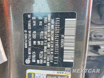 Zdjęcie 12 z 12 samochodu: 2015 KIA OPTIMA LX VIN:5XXGM4A79FG352099 - miniatura