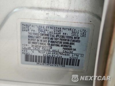 Zdjęcie 12 z 12 samochodu: 2016 NISSAN SENTRA S VIN:3N1AB7AP1GY217708 - miniatura