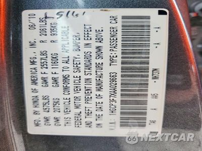 Zdjęcie 13 z 13 samochodu: 2010 HONDA ACCORD EX VIN:1HGCP3F7XAA029663 - miniatura