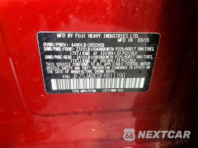 Zdjęcie 12 z 12 samochodu: 2015 SUBARU FORESTER 2.5I PREMIUM VIN:JF2SJADC0FH811390 - miniatura