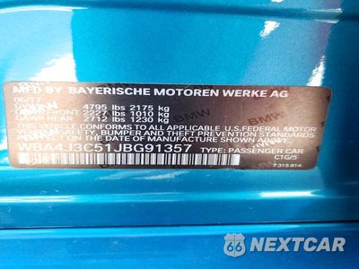 Zdjęcie 12 z 12 samochodu: 2018 BMW 430XI GRAN COUPE VIN:WBA4J3C51JBG91357 - miniatura
