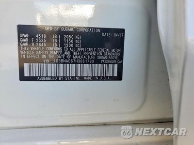 Zdjęcie 12 z 12 samochodu: 2017 SUBARU LEGACY SPORT VIN:4S3BNAS67H3061793 - miniatura