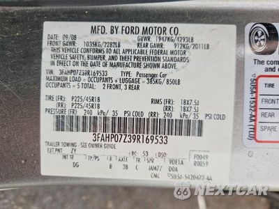 Zdjęcie 12 z 12 samochodu: 2009 FORD FUSION SE VIN:3FAHP07Z39R169533 - miniatura