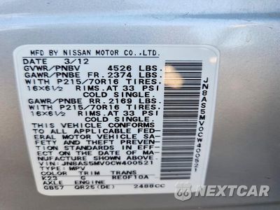Zdjęcie 13 z 13 samochodu: 2012 NISSAN ROGUE S VIN:JN8AS5MV0CW400521 - miniatura