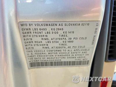 Zdjęcie 13 z 13 samochodu: 2010 VOLKSWAGEN TOUAREG V6 VIN:WVGBF7A96AD003939 - miniatura