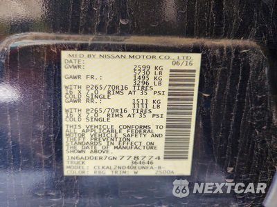 Zdjęcie 12 z 12 samochodu: 2016 NISSAN FRONTIER SV VIN:1N6AD0ER7GN778774 - miniatura