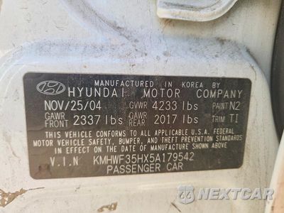 Zdjęcie 13 z 13 samochodu: 2005 HYUNDAI SONATA GLS VIN:KMHWF35HX5A179542 - miniatura