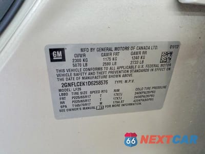 Zdjęcie 13 z 13 samochodu: 2013 CHEVROLET EQUINOX LS VIN:2GNFLCEK1D6258576 - miniatura