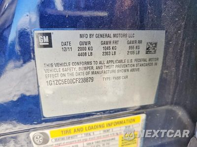 Zdjęcie 12 z 12 samochodu: 2012 CHEVROLET MALIBU 1LT VIN:1G1ZC5E00CF238879 - miniatura