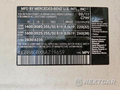 Zdjęcie 13 z 13 samochodu: 2011 MERCEDES-BENZ ML 350 4MATIC VIN:4JGBB8GBXBA719659 - miniatura