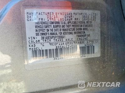 Zdjęcie 12 z 12 samochodu: 2015 NISSAN SENTRA S VIN:3N1AB7AP5FY289641 - miniatura