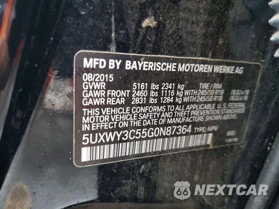 Zdjęcie 12 z 12 samochodu: 2016 BMW X3 XDRIVE28D VIN:5UXWY3C55G0N87364 - miniatura