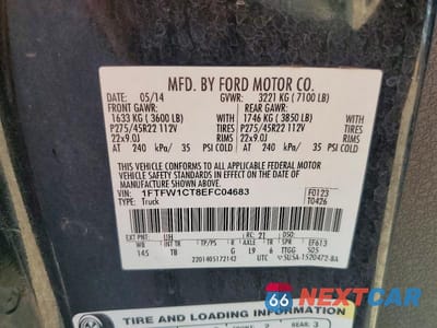 Zdjęcie 12 z 12 samochodu: 2014 FORD F150 SUPERCREW VIN:1FTFW1CT8EFC04683 - miniatura