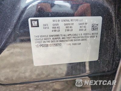 Zdjęcie 13 z 13 samochodu: 2013 CHEVROLET CRUZE LTZ VIN:1G1PG5SB1D7258717 - miniatura