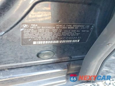 Zdjęcie 12 z 12 samochodu: 2012 BMW 750 LI VIN:WBAKB8C5XCC852431 - miniatura