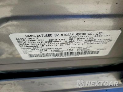 Zdjęcie 12 z 12 samochodu: 2007 INFINITI G35 BASE VIN:JNKBV61E97M727825 - miniatura