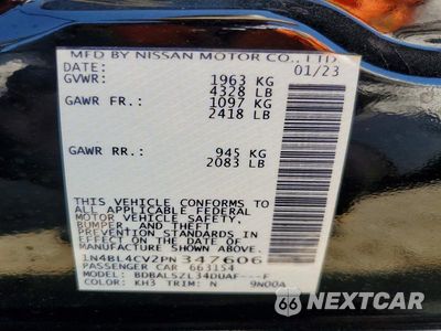 Zdjęcie 13 z 13 samochodu: 2023 NISSAN ALTIMA SR VIN:1N4BL4CV2PN347606 - miniatura