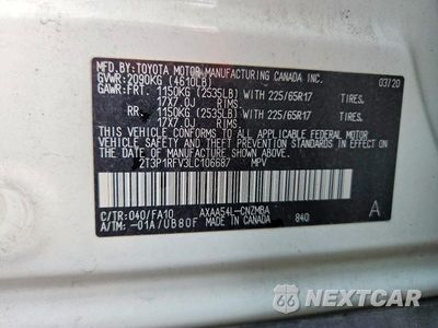 Zdjęcie 13 z 13 samochodu: 2020 TOYOTA RAV4 XLE VIN:2T3P1RFV3LC106687 - miniatura