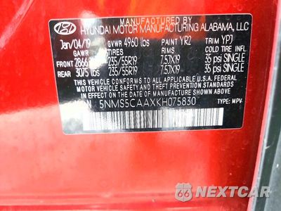 Zdjęcie 12 z 12 samochodu: 2019 HYUNDAI SANTA FE ULTIMATE 2.0T VIN:5NMS5CAAXKH075830 - miniatura