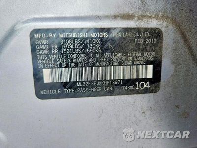 Zdjęcie 13 z 13 samochodu: 2019 MITSUBISHI MIRAGE G4 ES VIN:ML32F3FJXKHF13971 - miniatura