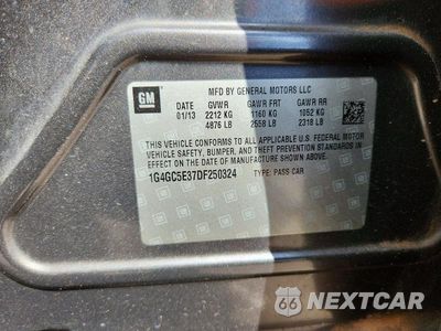 Zdjęcie 13 z 13 samochodu: 2013 BUICK LACROSSE VIN:1G4GC5E37DF250324 - miniatura