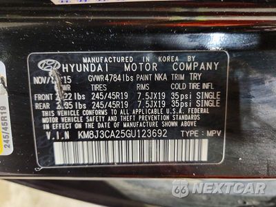 Zdjęcie 13 z 13 samochodu: 2016 HYUNDAI TUCSON LIMITED VIN:KM8J3CA25GU123692 - miniatura