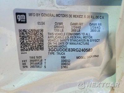 Zdjęcie 12 z 12 samochodu: 2024 CHEVROLET SILVERADO K1500 LT VIN:3GCUDDE83RG240583 - miniatura