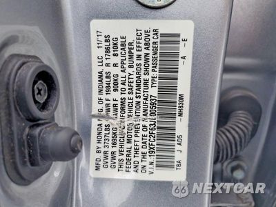 Zdjęcie 12 z 12 samochodu: 2018 HONDA CIVIC LX VIN:19XFC2F63JE005937 - miniatura