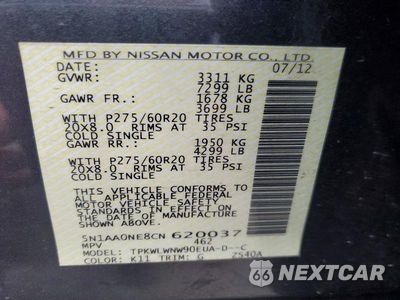 Zdjęcie 13 z 13 samochodu: 2012 NISSAN ARMADA PLATINUM VIN:5N1AA0NE8CN620037 - miniatura