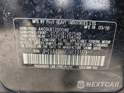 Zdjęcie 12 z 12 samochodu: 2016 SUBARU WRX VIN:JF1VA1B69G9833169 - miniatura