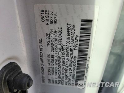 Zdjęcie 14 z 14 samochodu: 2019 HONDA CR-V EX VIN:5J6RW1H58KA042970 - miniatura