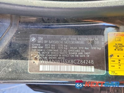 Zdjęcie 12 z 12 samochodu: 2008 BMW 5ER I VIN:WBANW135X8CZ84248 - miniatura