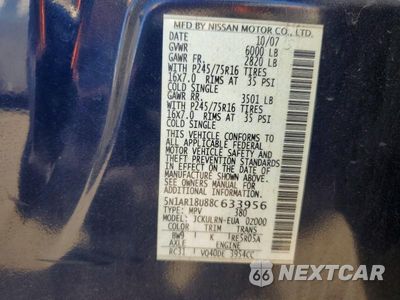 Zdjęcie 13 z 13 samochodu: 2008 NISSAN PATHFINDER S VIN:5N1AR18U88C633956 - miniatura