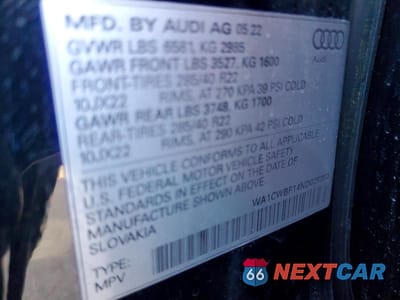 Zdjęcie 14 z 14 samochodu: 2022 AUDI SQ8 PRESTIGE VIN:WA1CWBF14ND029390 - miniatura