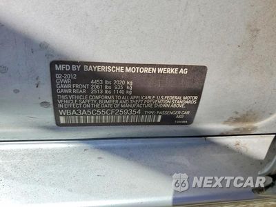 Zdjęcie 12 z 12 samochodu: 2012 BMW 328 I VIN:WBA3A5C55CF259354 - miniatura